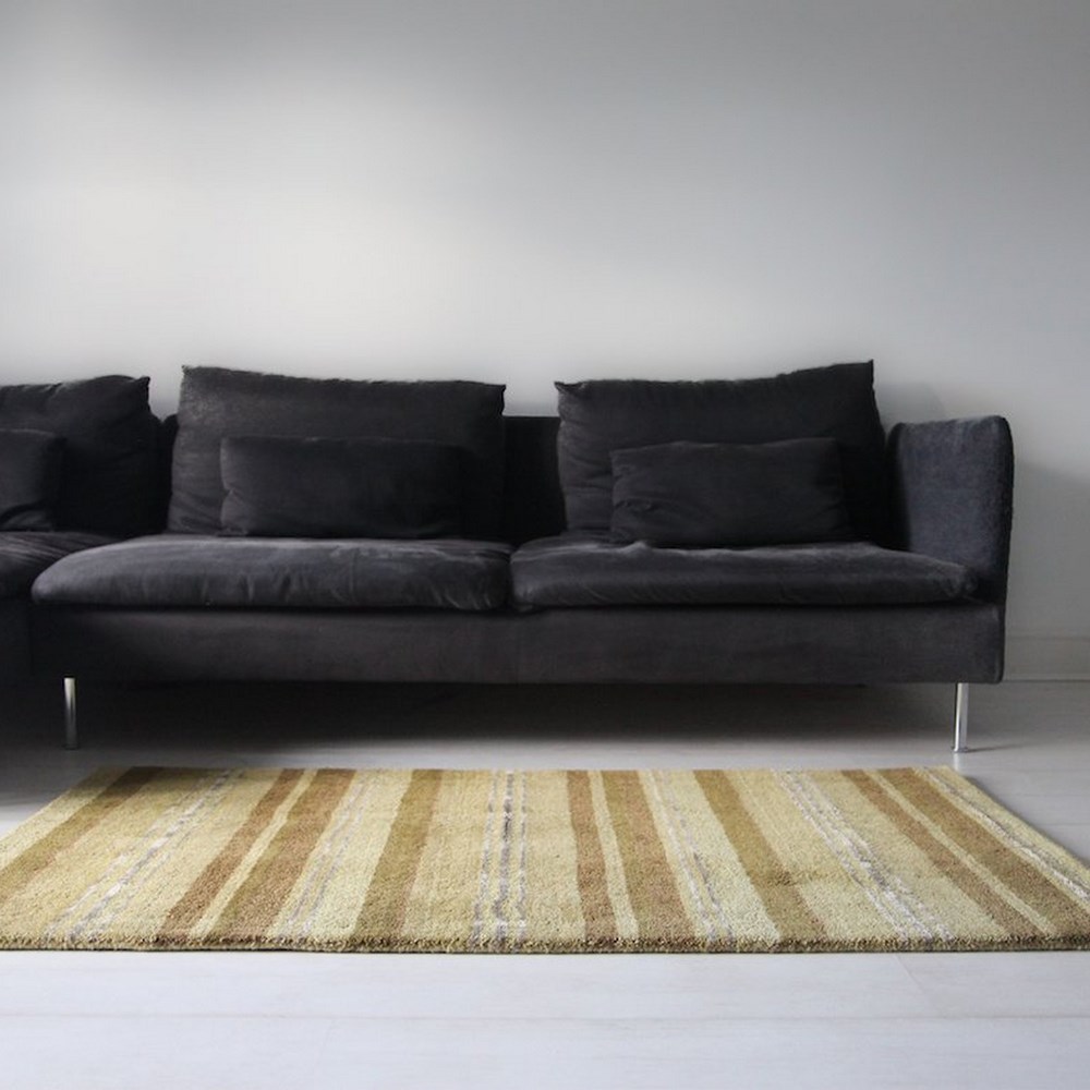 Supreme Handloom Multistripe Rugs in Olive